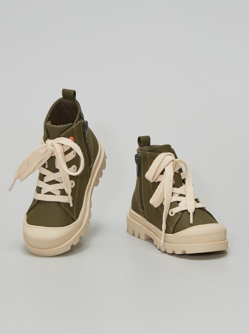 Bottes en simili kaki - Kiabi