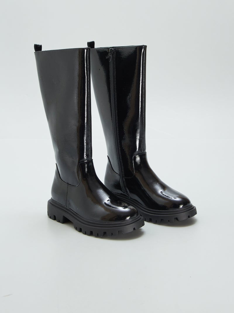 Bottes en simili noir - Kiabi