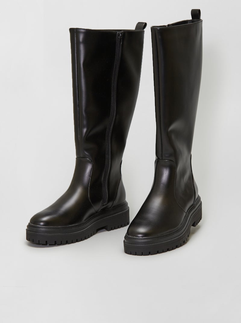 Bottes en simili noir - Kiabi