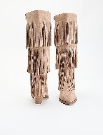 Bottes en suédine avec franges