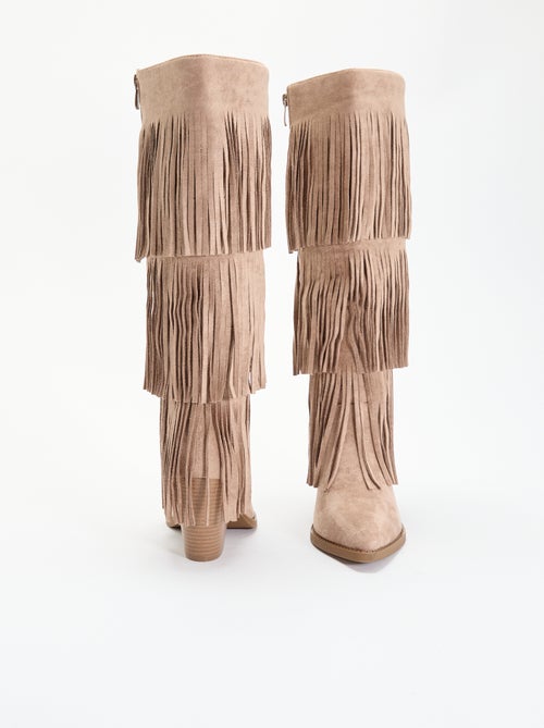 Bottes en suédine avec franges - Kiabi Bottes en suédine avec franges - Kiabi