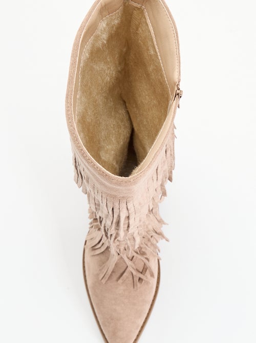Bottes en suédine avec franges - Kiabi Bottes en suédine avec franges - Kiabi