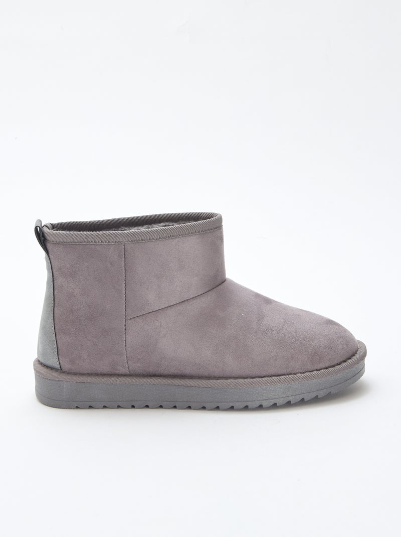 Bottes en suédine Gris - Kiabi