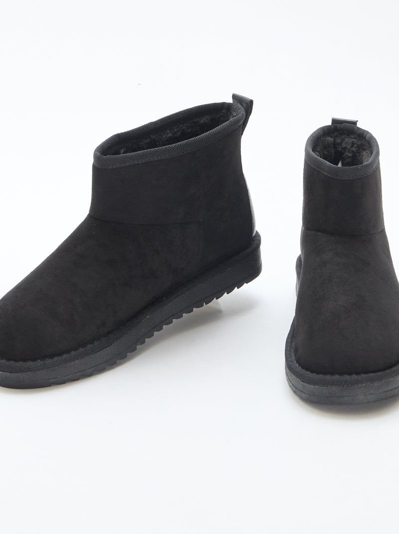 Bottes en suédine Noir - Kiabi
