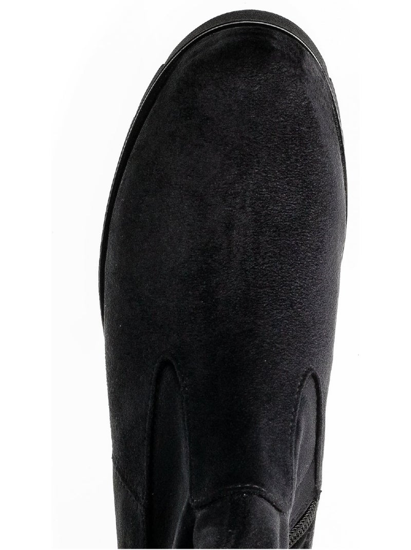 Bottes  en velours Noir Noir - Kiabi
