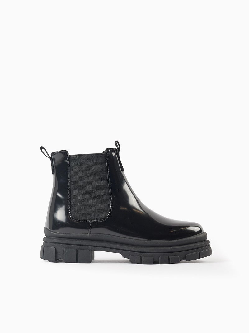 Bottes en Vernis Noir - Kiabi