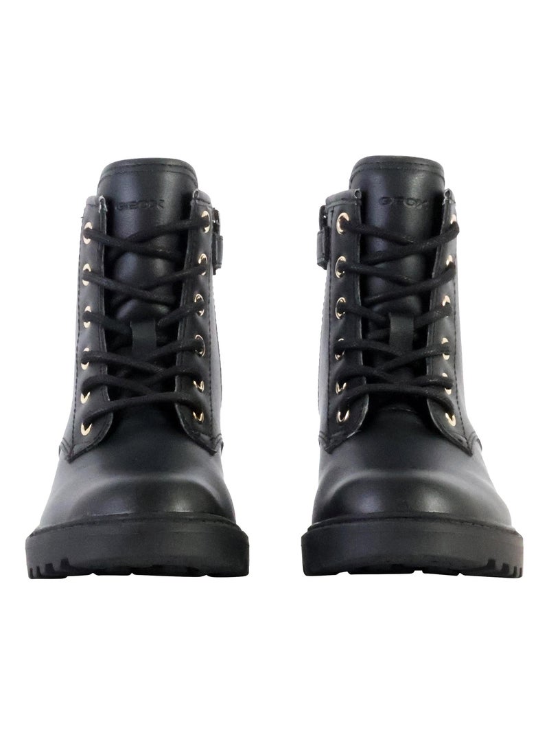 Bottes Enfant à Lacets Geox Casey Noir Rose clair - Kiabi