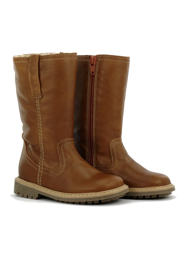 Bottes Enfant En Cuir - Boni Nicolas Marron - Kiabi