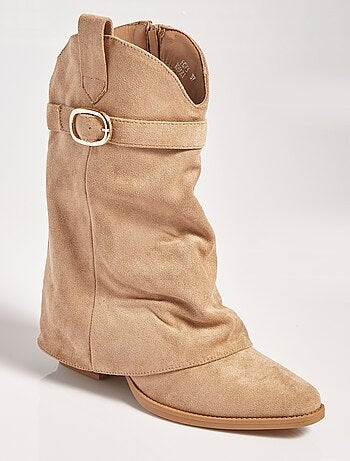 Bottes froissées à talon style cow girl - AFIBEL
