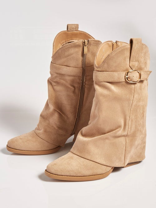 Bottes froissées à talon style cow girl - AFIBEL - Kiabi