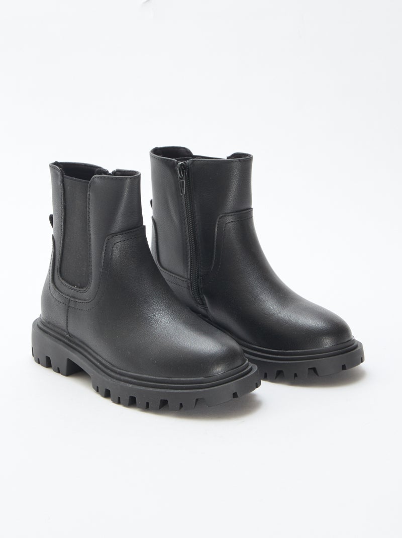 Bottes hautes ajustée Noir - Kiabi