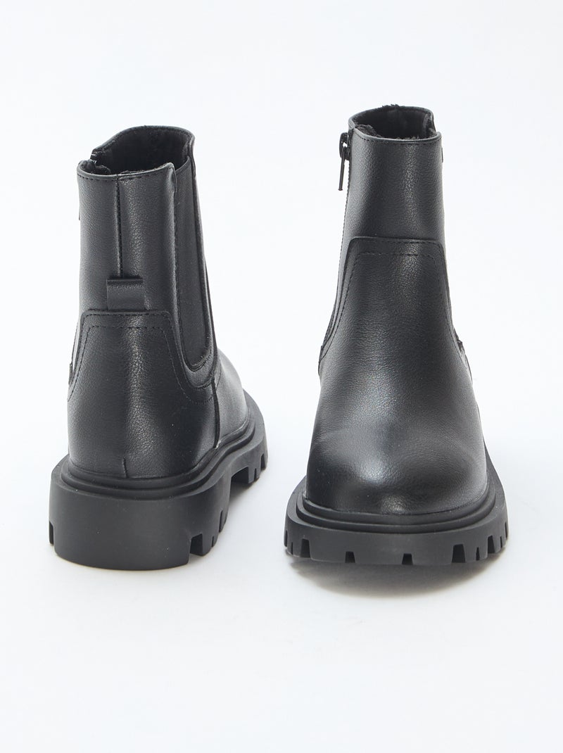 Bottes hautes ajustée Noir - Kiabi