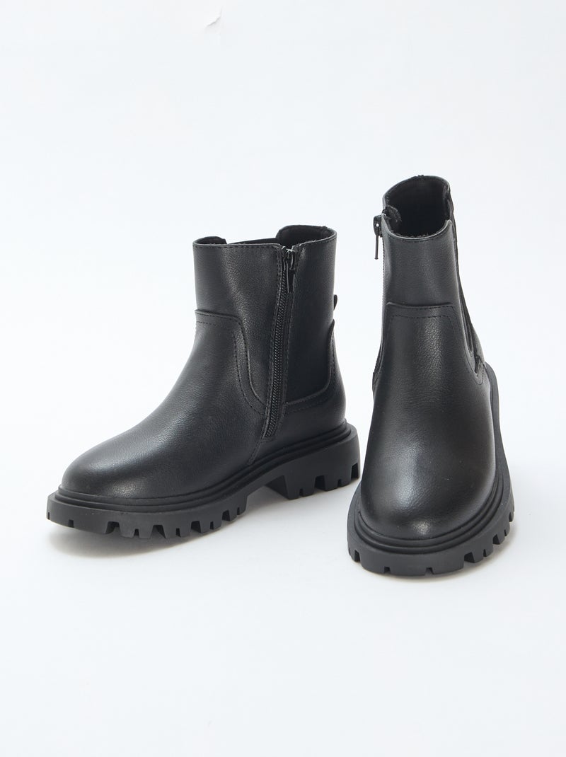 Bottes hautes ajustée Noir - Kiabi