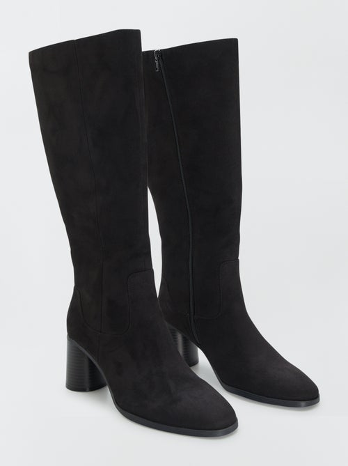 Bottes hautes avec talons ronds - Kiabi