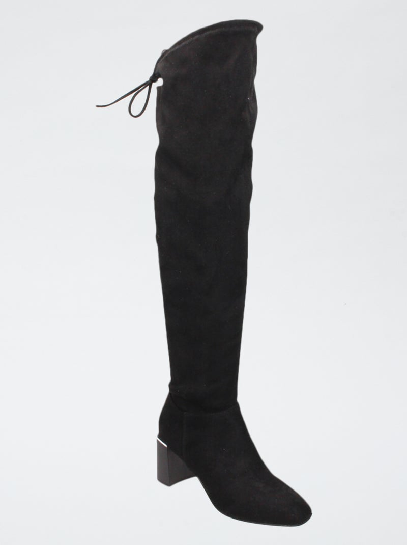 Bottes hautes cuissardes en suédine Noir - Kiabi