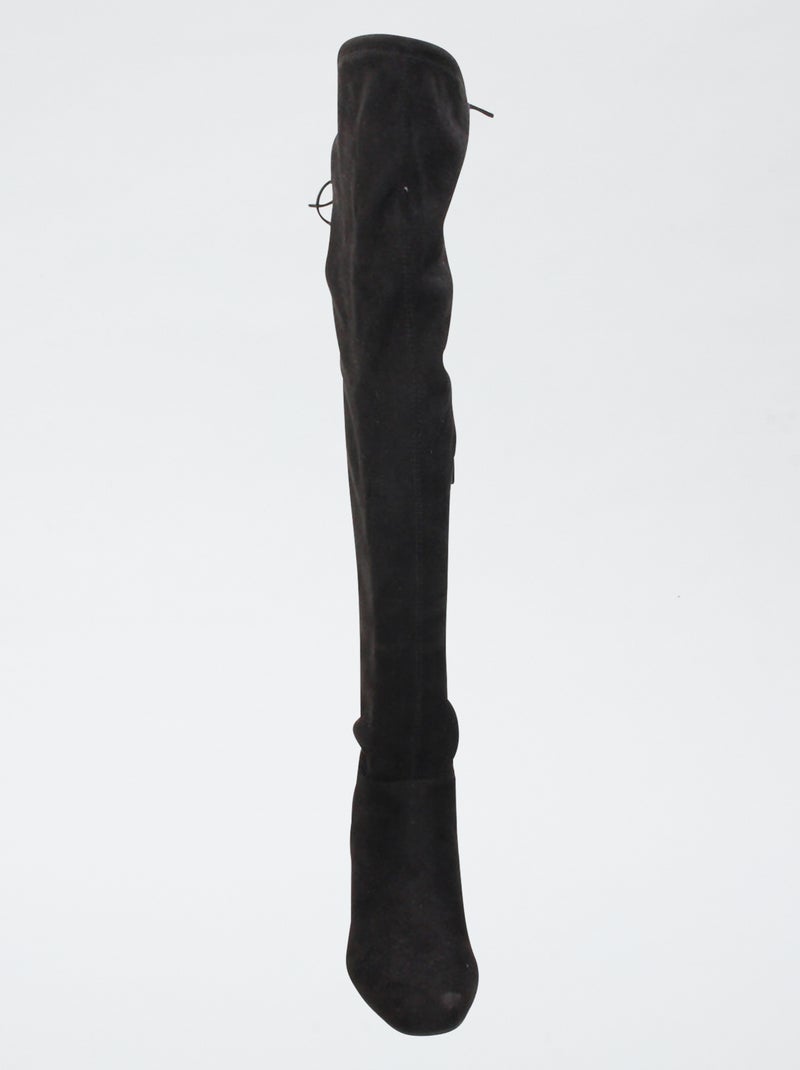 Bottes hautes cuissardes en suédine Noir - Kiabi