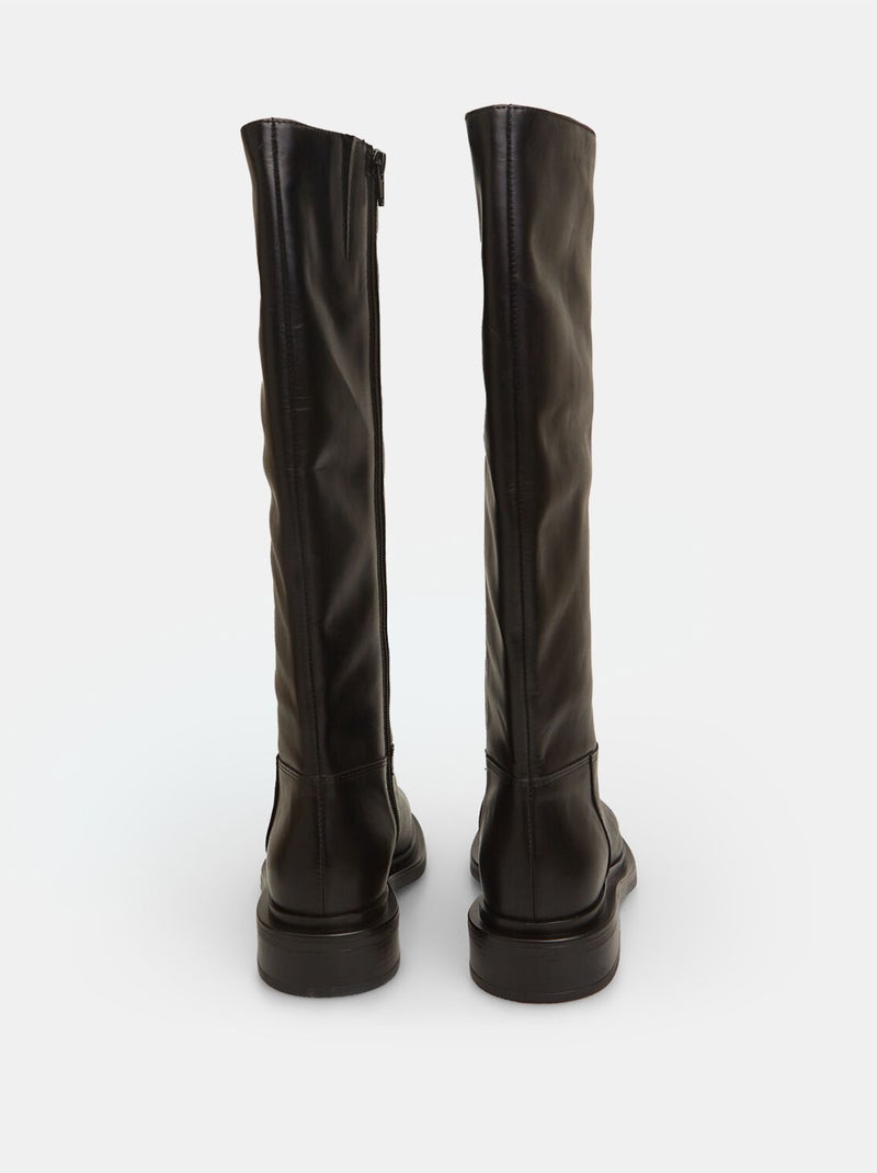 Bottes hautes en cuir BATA Noir - Kiabi