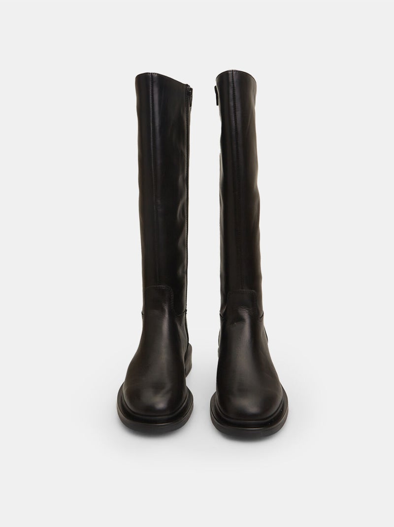Bottes hautes en cuir BATA Noir - Kiabi