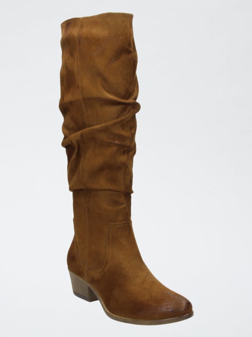 Bottes hautes en suédine - Kiabi