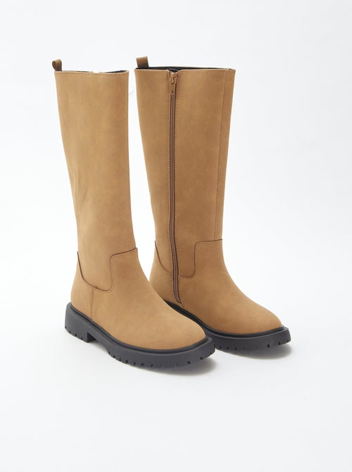Bottes hautes en suédine - Kiabi