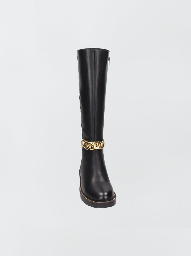 Bottes hautes matelassées Noir - Kiabi