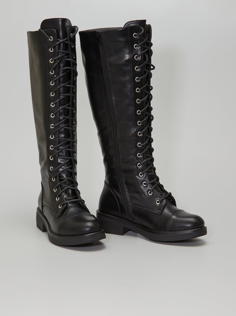 Bottes hautes tiges noir - Kiabi