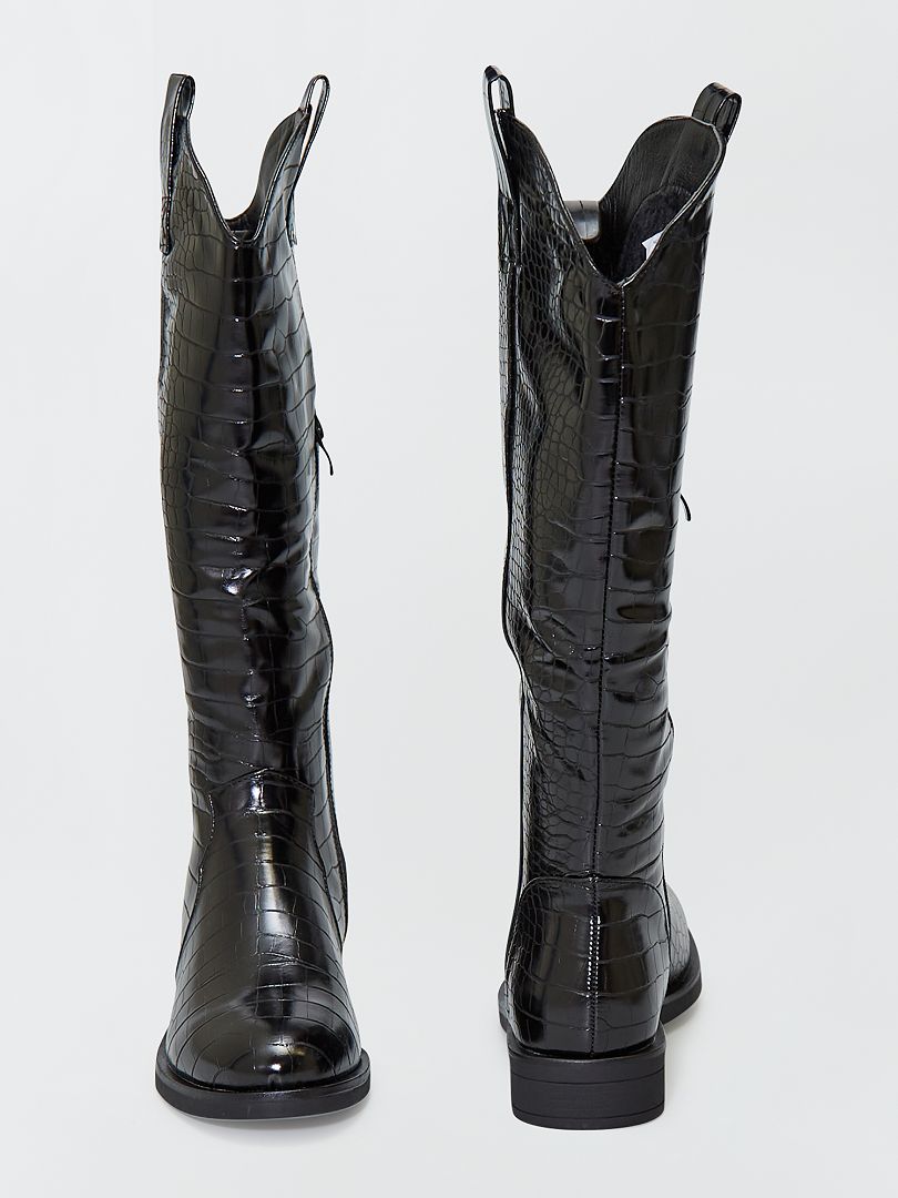 Kayla Boots western noir \u00e9l\u00e9gant Chaussures Bottes hautes Boots western 