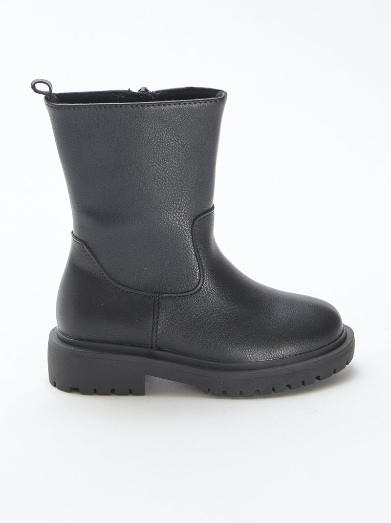 Bottes hautes zippées Noir - Kiabi
