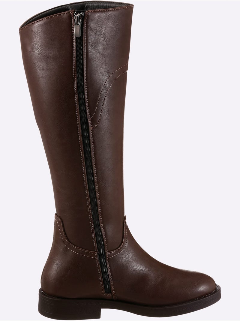 Bottes matière synthétique - taille standard - helline Marron - Kiabi