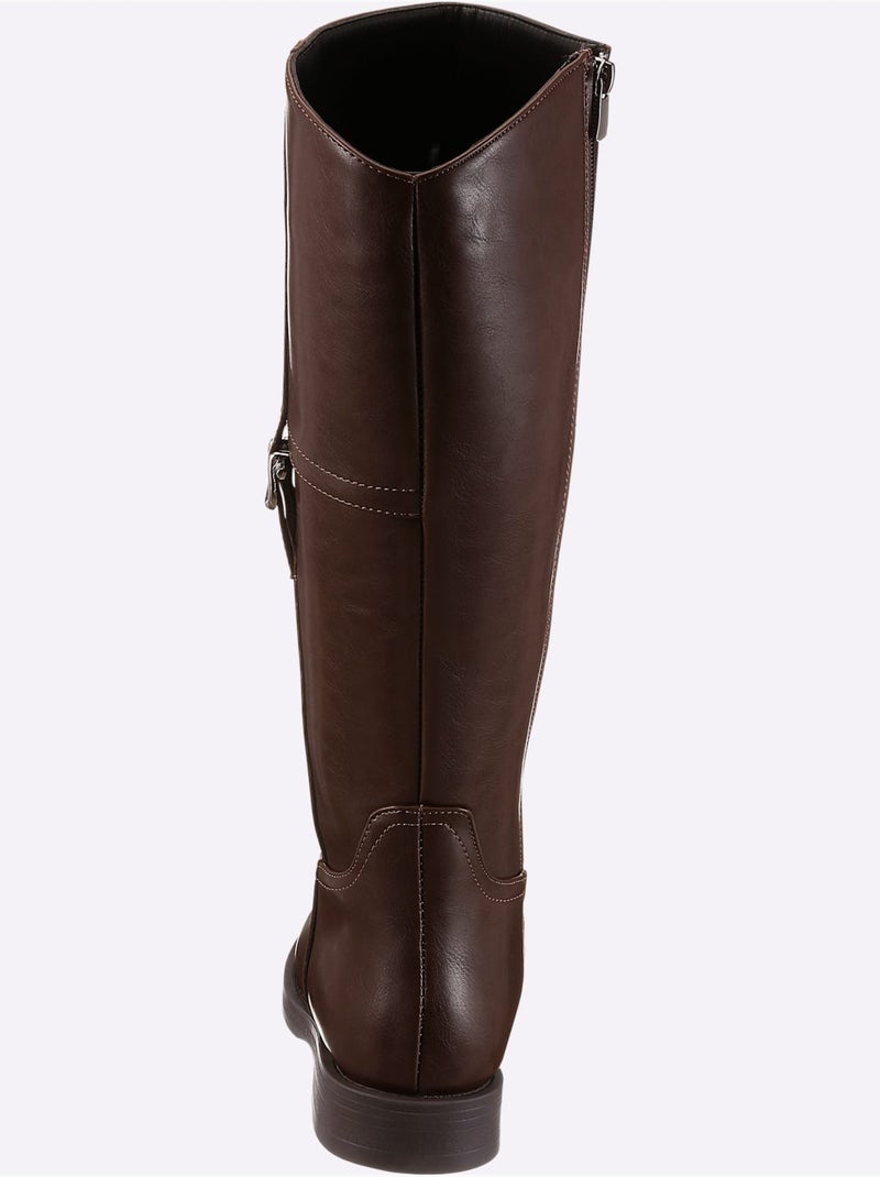 Bottes matière synthétique - taille standard - helline Marron - Kiabi