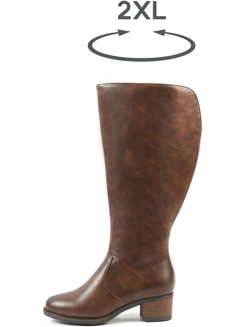 Bottes mollets larges 2xl - acai Marron foncé - Kiabi