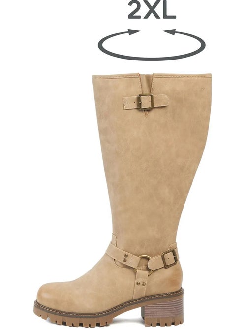 Bottes mollets larges 2xl - apricot - Kiabi Bottes mollets larges 2xl - apricot - Kiabi