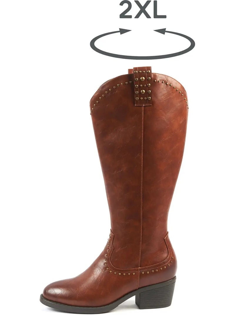 Bottes mollets larges 2xl - grapes Marron foncé - Kiabi
