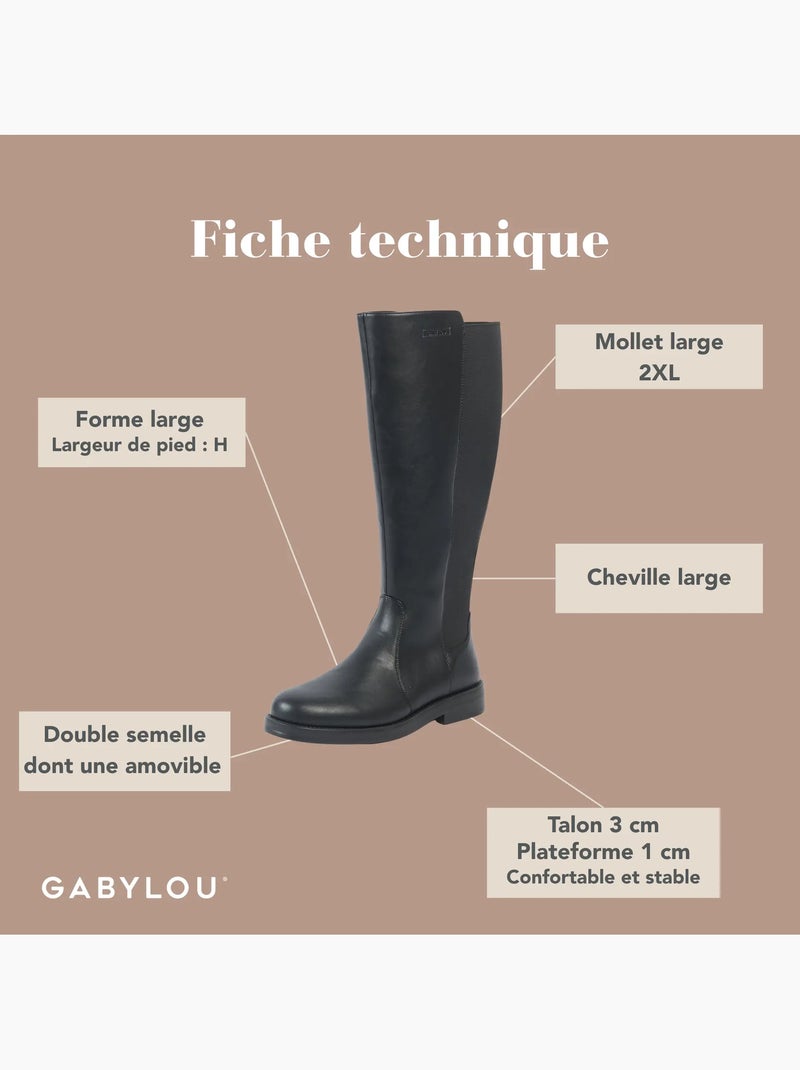 Bottes mollets larges 2xl - guiomar Noir - Kiabi