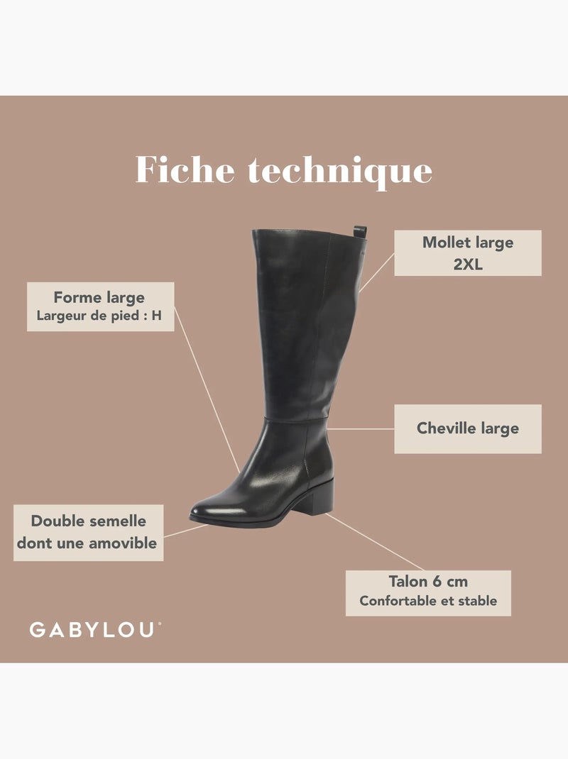 Bottes mollets larges 2xl - houston Noir - Kiabi