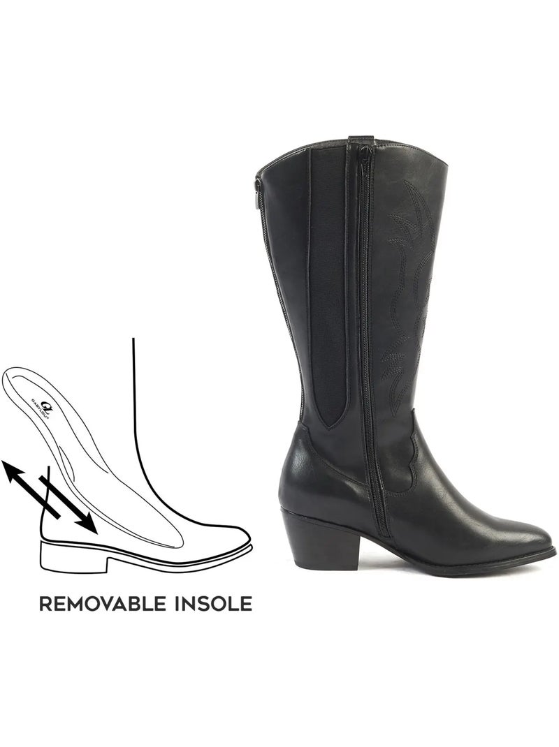Bottes mollets larges 2xl - irina Noir Noir Noir - Kiabi