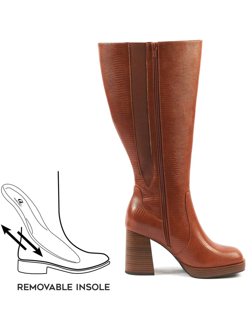 Bottes mollets larges 2XL - Melissa Marron foncé - Kiabi