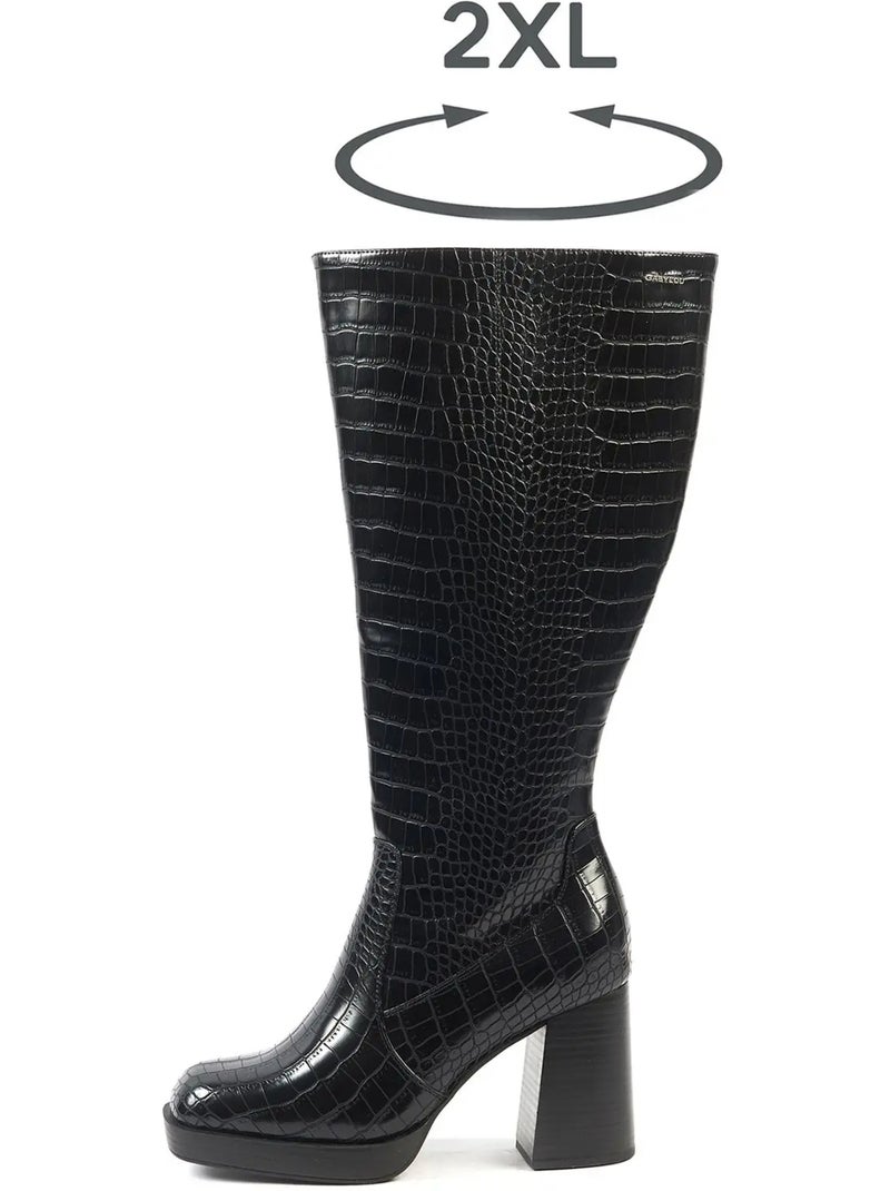 Bottes mollets larges 2XL - Melissa Noir - Kiabi