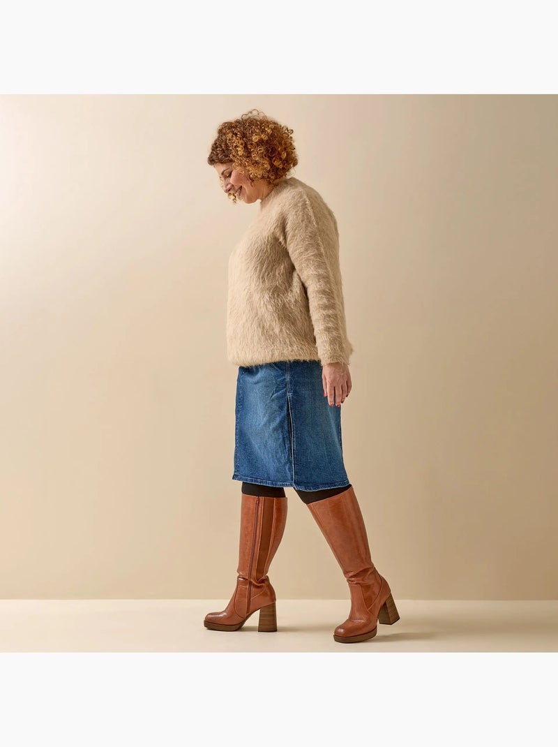 Bottes mollets larges 2XL - Modèle Melissa Marron foncé - Kiabi