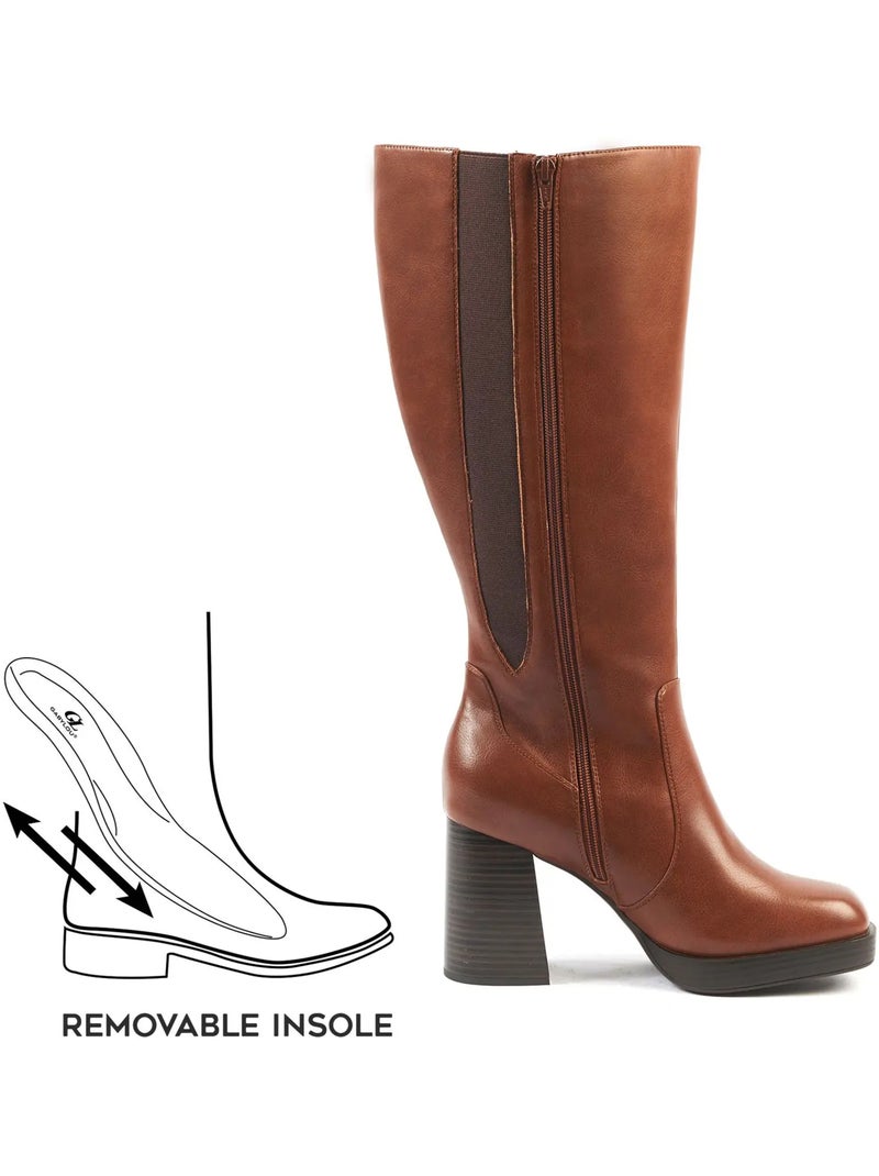 Bottes mollets larges 2XL - Modèle Melissa Marron - Kiabi