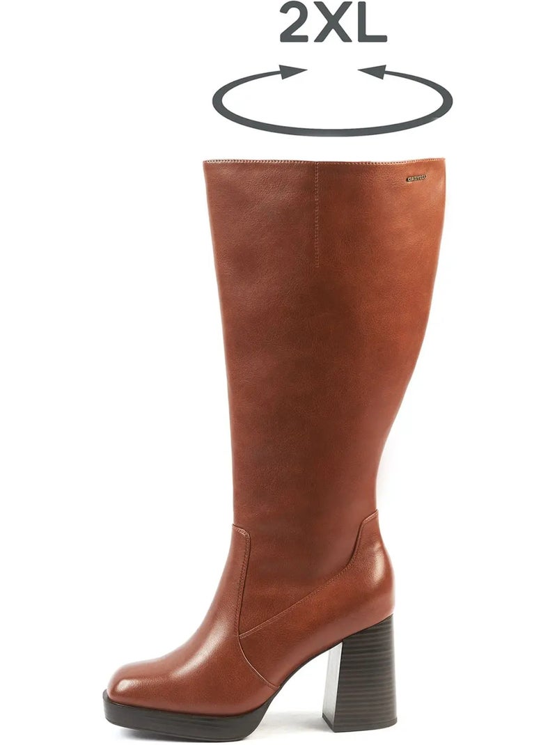 Bottes mollets larges 2XL - Modèle Melissa Marron - Kiabi