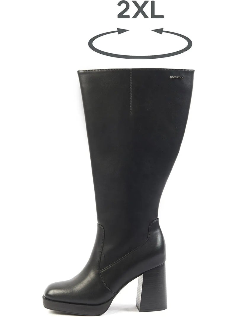 Bottes mollets larges 2XL - Modèle Melissa Noir Noir Noir - Kiabi