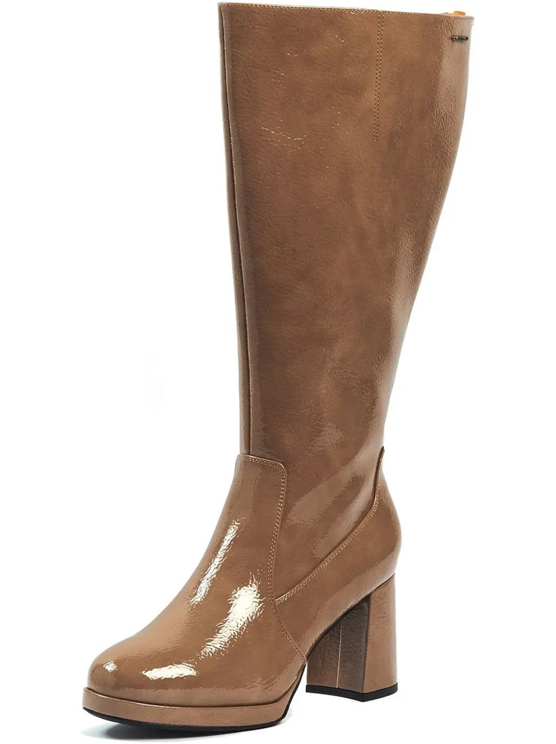 Bottes mollets larges 2XL - Modèle Melissa Taupe - Kiabi