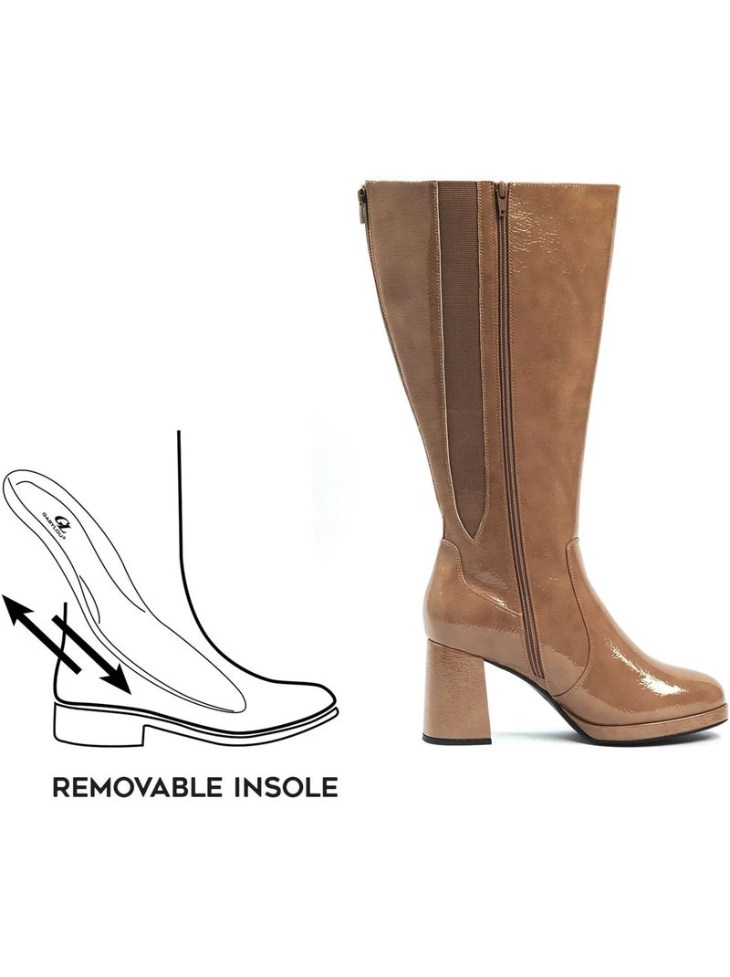 Bottes mollets larges 2XL - Modèle Melissa Taupe - Kiabi