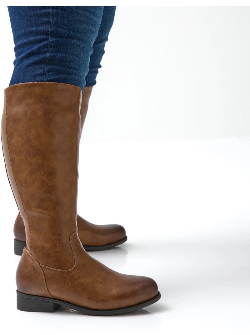 Bottes mollets larges 2xl - orange Marron clair - Kiabi