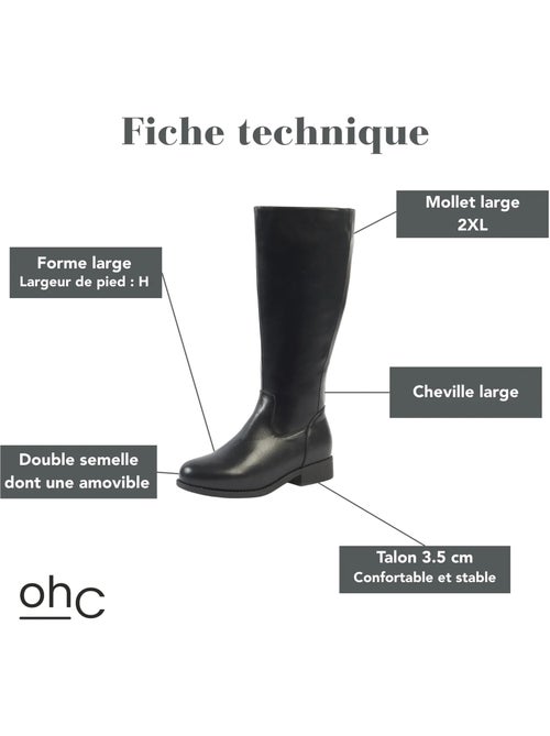 Bottes mollets larges 2xl - orange - Kiabi