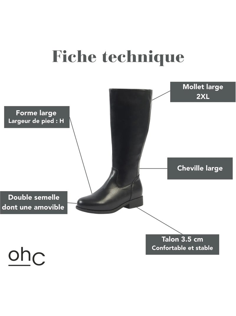 Bottes mollets larges 2xl - orange Noir - Kiabi