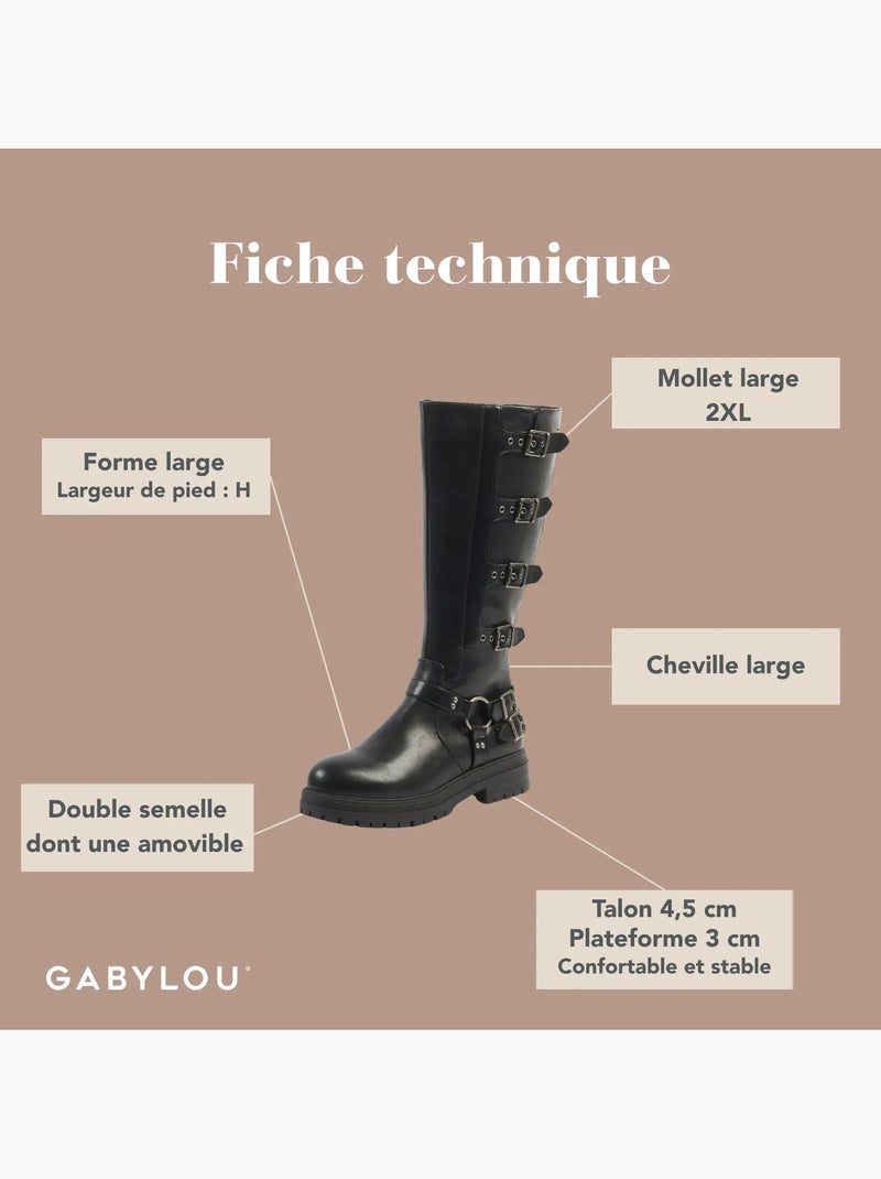 Bottes mollets larges 2xl - penelope Noir - Kiabi