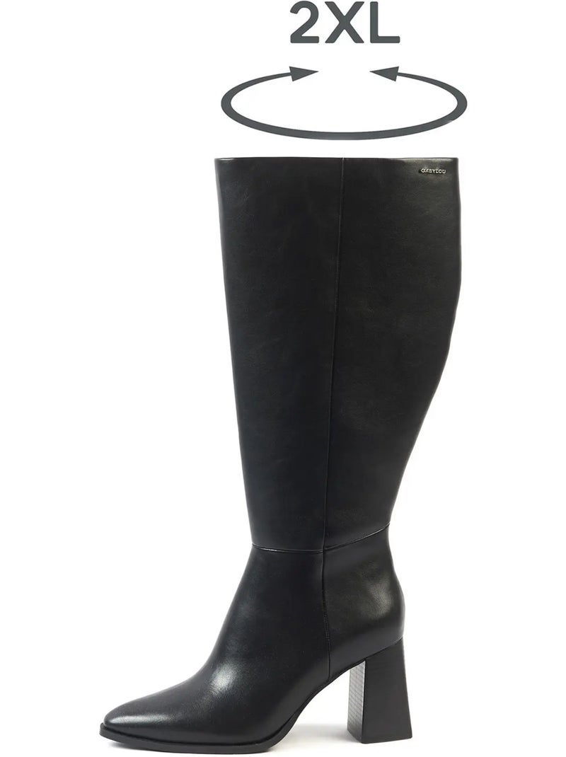 Bottes mollets larges 2XL - Sarah Noir - Kiabi