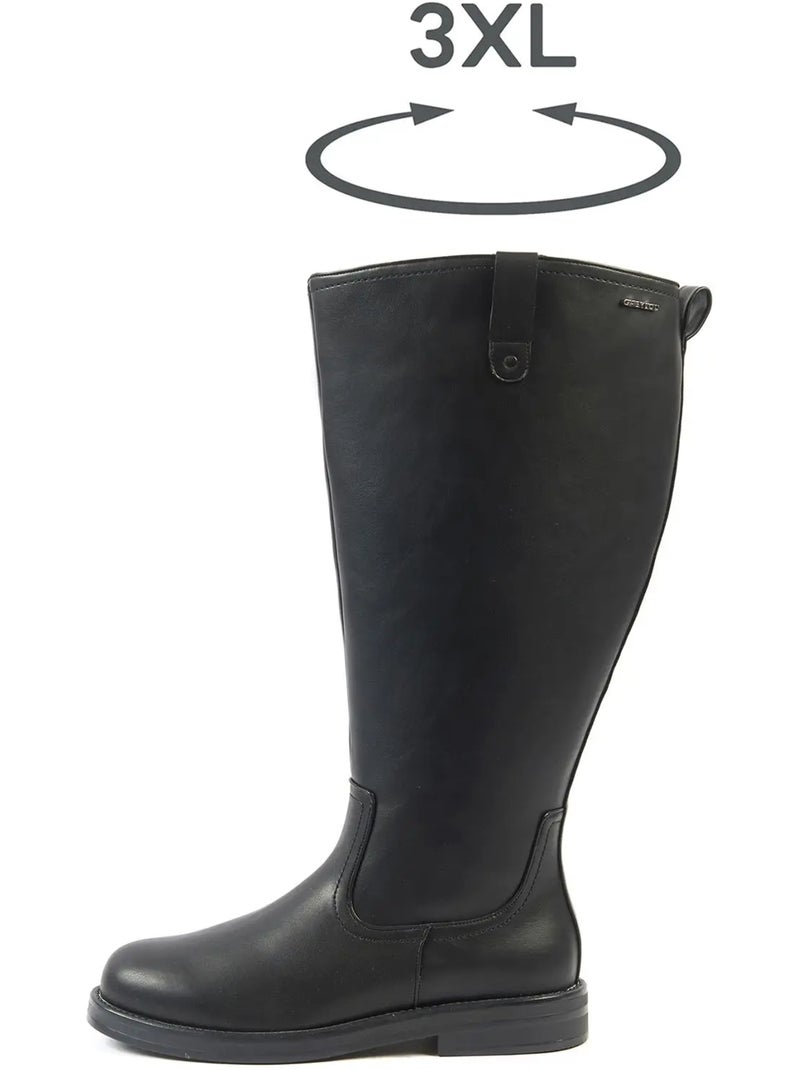 Bottes mollets larges 3XL - Lise Noir Noir - Kiabi